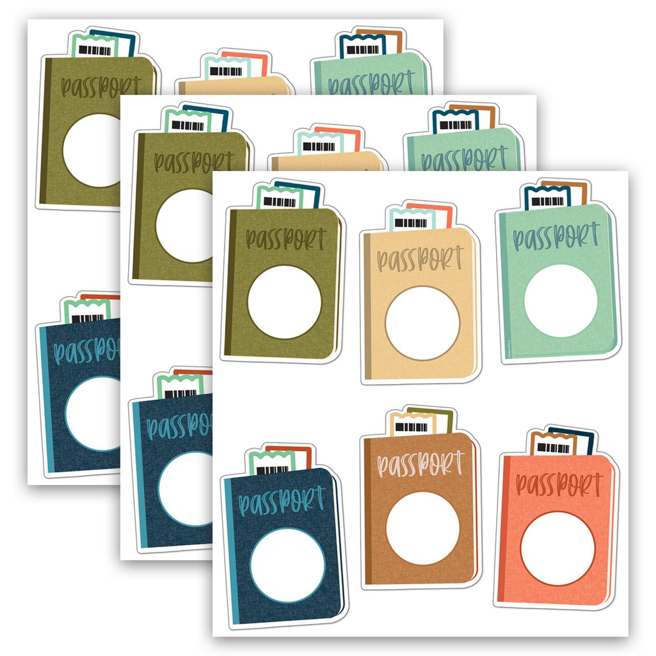Carson Dellosa® Let's Explore Passports Cut-Outs, 3 Packs of 36